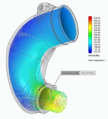 Unitronic Turbo Inlet Elbow Flow Sim