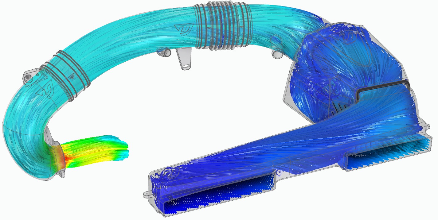 Unitronic Carbon Fiber 2.5 TFSI Intake Flow Sim 4