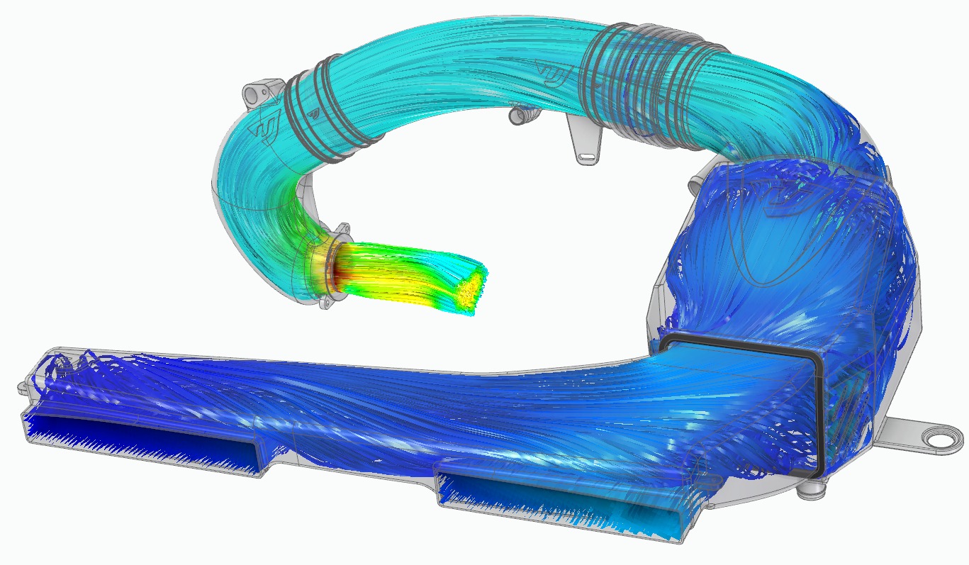 Unitronic Carbon Fiber 2.5 TFSI Intake Flow Sim 2