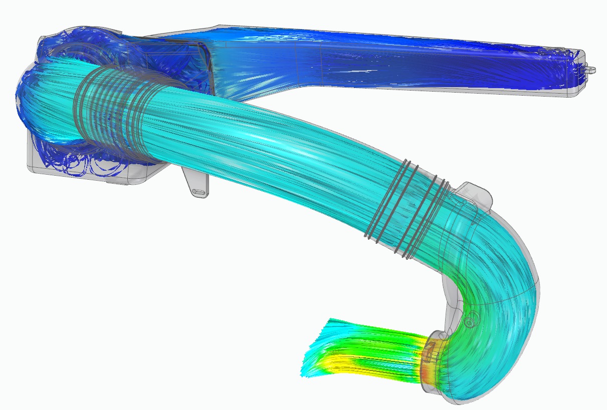 Unitronic Carbon Fiber 2.5 TFSI Intake Flow Sim 3