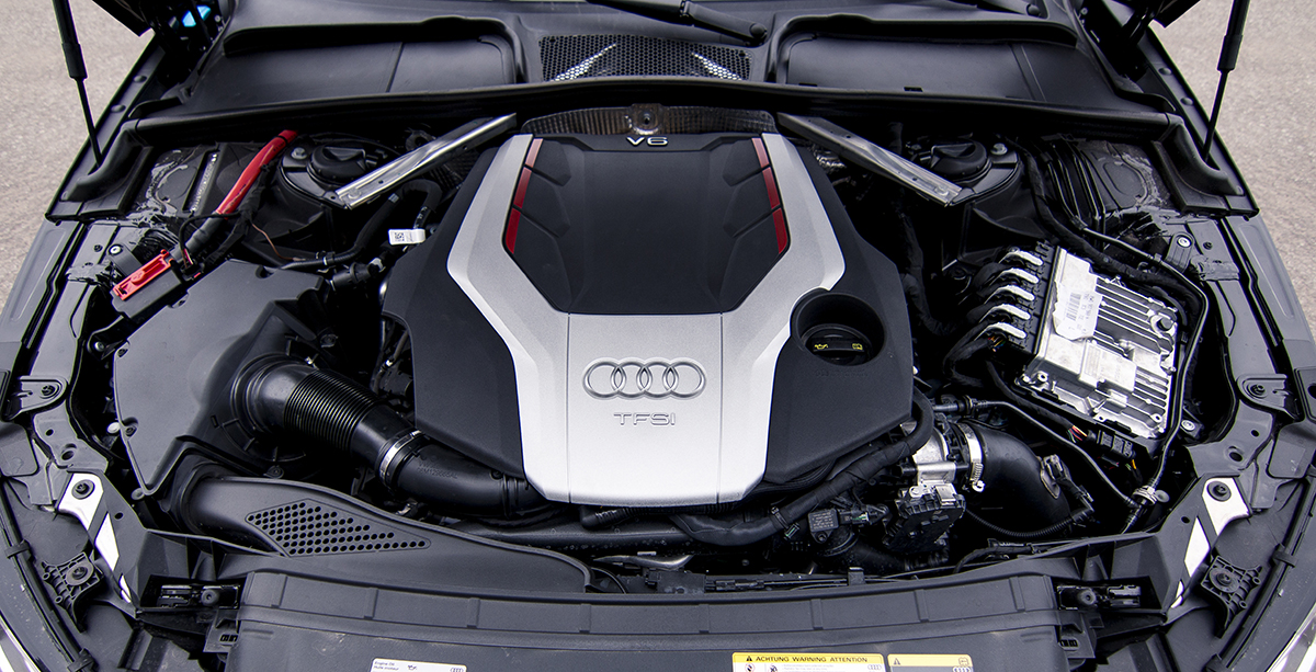 luxury car engine bay