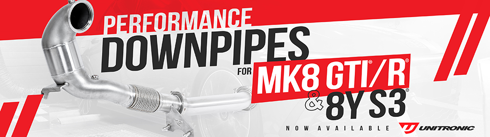Unitronic Performance Downpipes for MK8 GTI, Golf R and 8Y S3 - Now Available