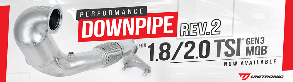 Unitronic REV.2 Performance Downpipe for EA888.3 MQB Vehicles - Now Available